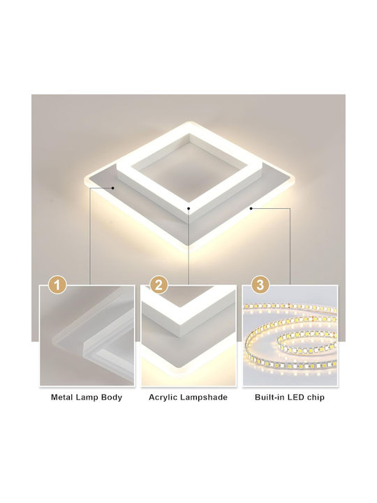 Lightplanet Таванно осветление Бяла с Вграден LED