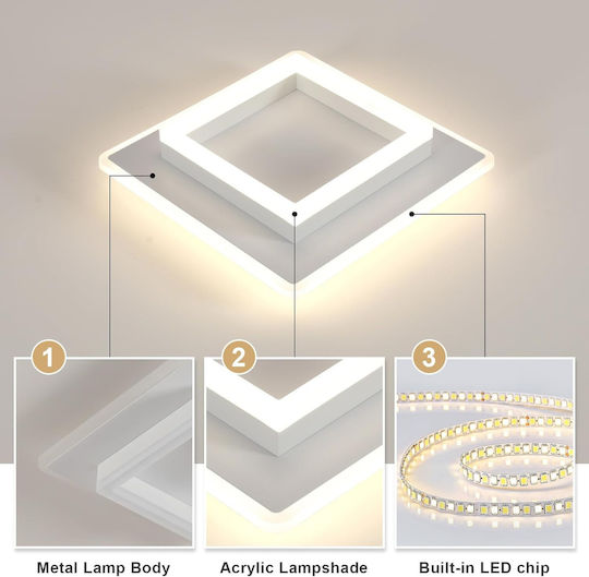 Lightplanet Πλαφονιέρα Οροφής Λευκή με Ενσωματωμένο LED