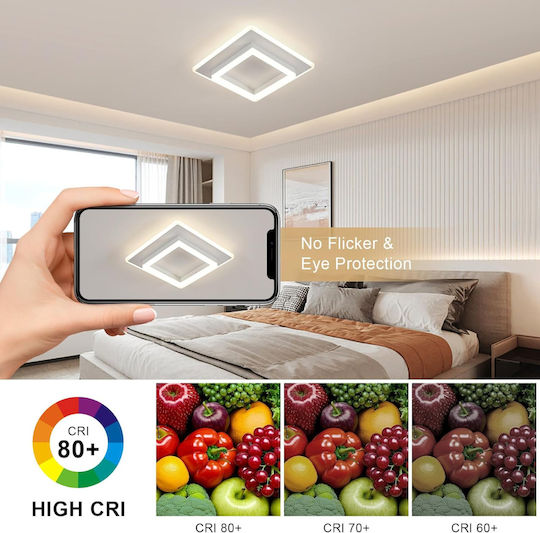 Lightplanet Πλαφονιέρα Οροφής Λευκή με Ενσωματωμένο LED
