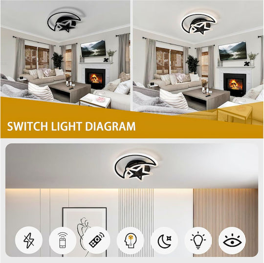 Lightplanet Smart Ceiling Mount Light Black with Integrated LED