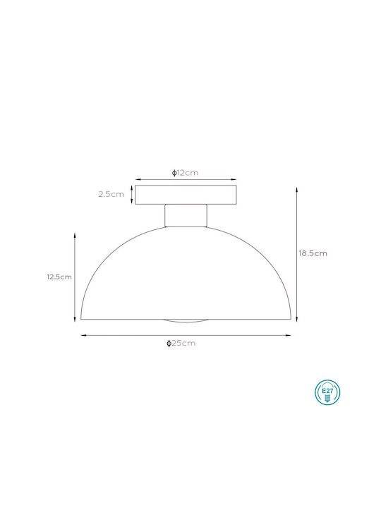 Lucide Lightning Siemon Deckenleuchte 25cm Gelb mit Fassung E27
