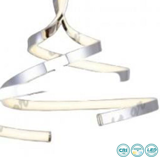 Sun Light Κρεμαστό Φωτιστικό Ασημί LED με Θερμό Λευκό Φως 50x100εκ.