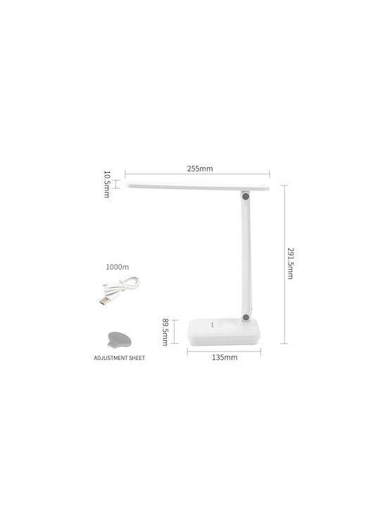 Weidasi Rechargeable LED Office Lamp Foldable in White Color
