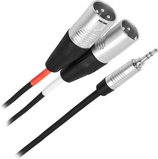 Plugger XLR-Kabel 2 x XLR-Stecker - 3,5 mm Stecker Schwarz 3m