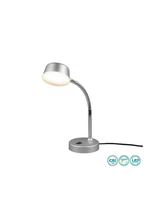 Trio Lighting Kiko LED Φωτιστικό Γραφείου με Εύκαμπτο Βραχίονα σε Ασημί Χρώμα
