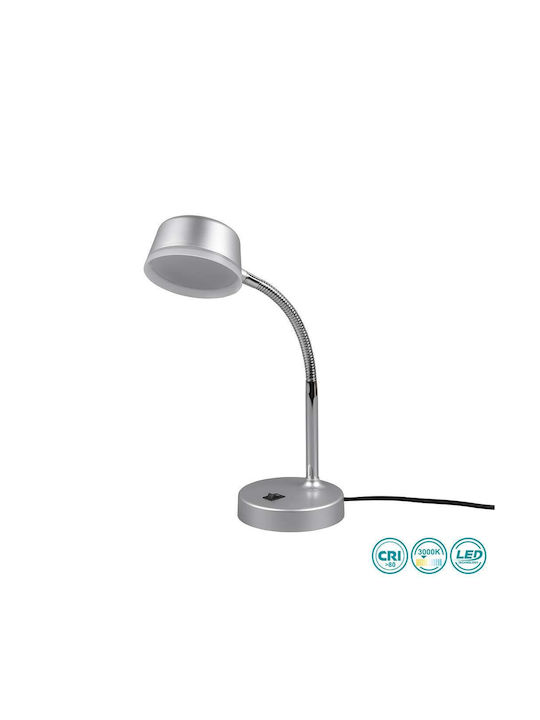 Trio Lighting Kiko LED Φωτιστικό Γραφείου με Εύκαμπτο Βραχίονα σε Ασημί Χρώμα