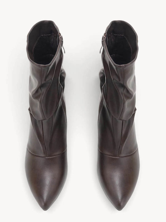 Braune Stiefeletten Sures Hoher Dünner Absatz