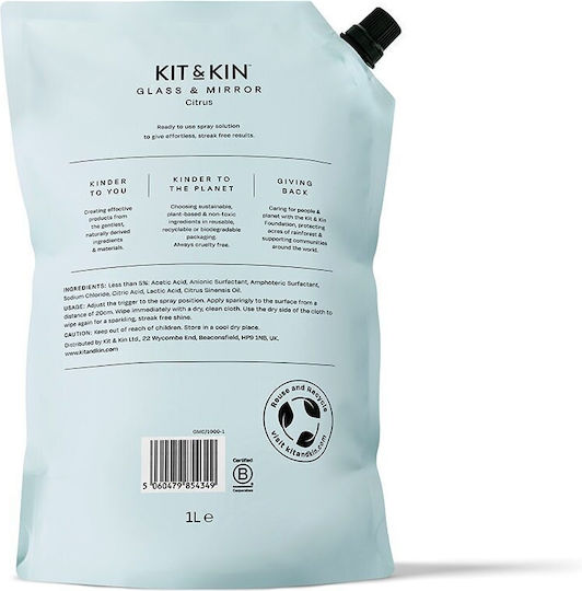 Kit & Kin Резервна част за Течен Почистващ Препарат за Стъкла 1 л