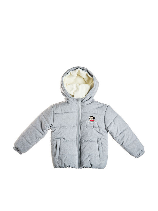 Kids Short Fur with Lining & Hood Grey