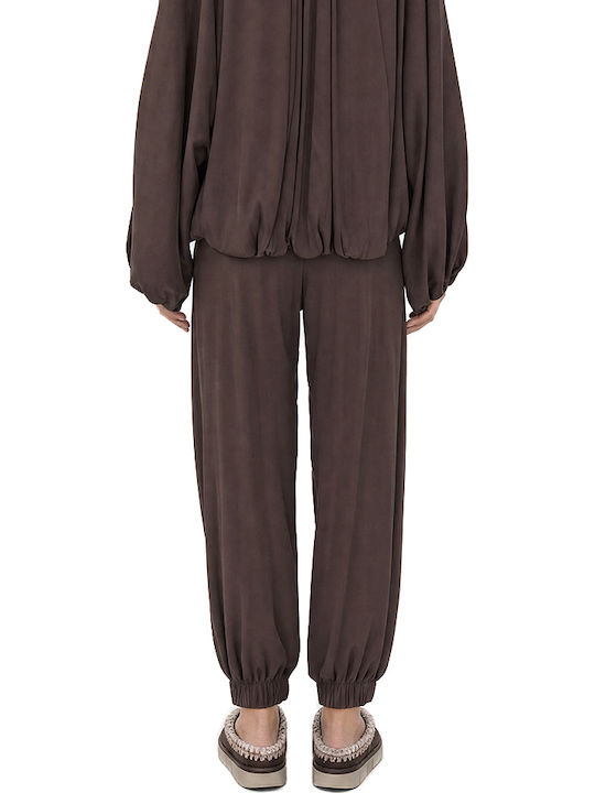 Moutaki Women's Fabric Trousers Brown