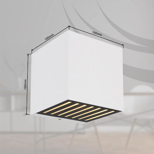 Globo Lighting Wall-Mounted Outdoor Ceiling Light LED IP54 6W with Warm White Light Double Beam 10x10εκ.