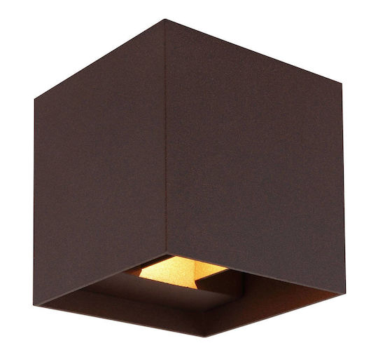 Globo Lighting Wall-Mounted Outdoor LED Light IP54 3W With Warm White Light 10x10cm