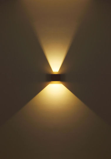 Globo Lighting Wall-Mounted Outdoor LED Light IP54 3W With Warm White Light 10x10cm