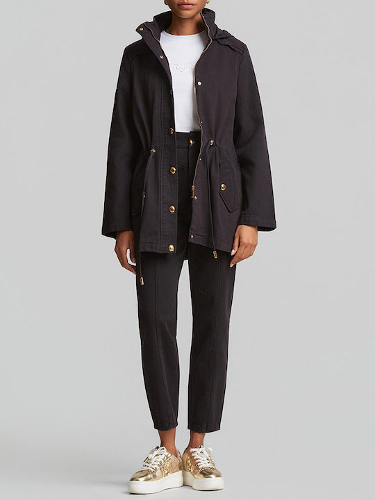 Long Women's Jean Jacket Black