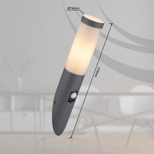 Globo Lighting Boston Steel 1x Mpn 3157as Wall-Mounted Outdoor Ceiling Light E27 IP44 39x8x17εκ.