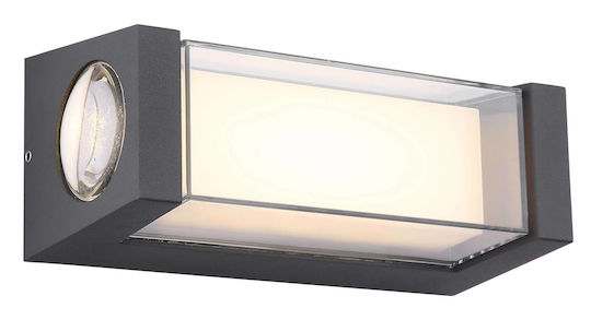 Globo Lighting Wall-Mounted Outdoor Ceiling Light LED IP54 12W with Warm White Light 7.5x18.7εκ.