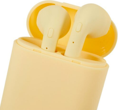 i7 Mini TWS Earbud Bluetooth хендсфри Слушалки с Кутийка за Зареждане Жълт