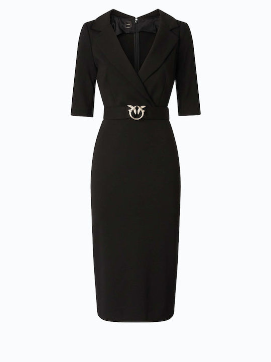 Summer Midi Evening Shirt Dress Black