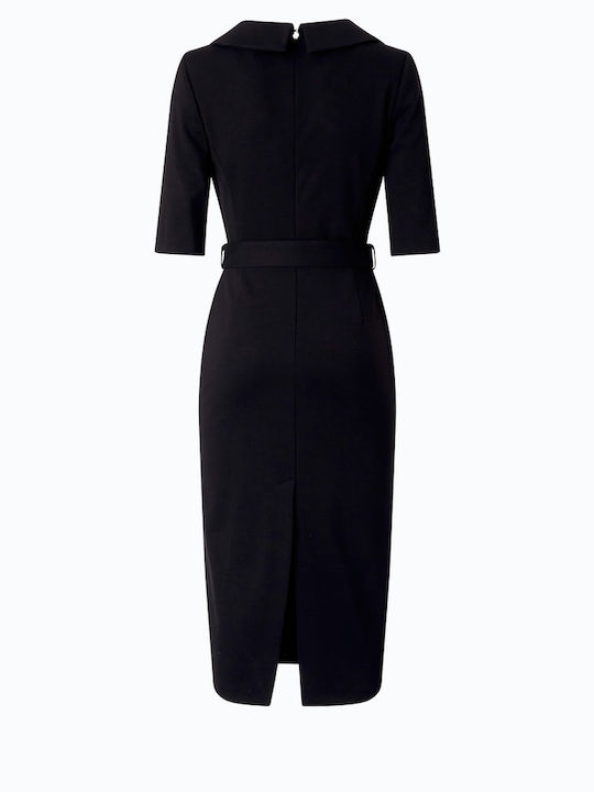 Summer Midi Evening Shirt Dress Black
