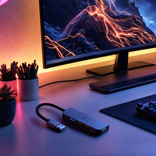 Gembird USB 3.1 4 Port USB Hub with USB-A Connection Gray