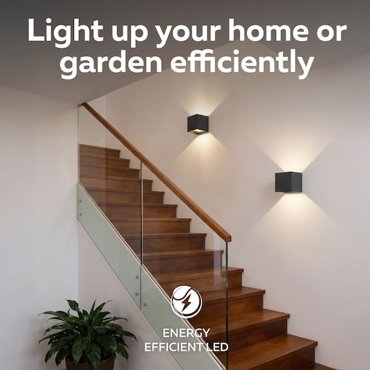 Lampa Стенно Външно Осветително Тяло LED IP54 7W с Топло бяло Светлина Двоен лъч