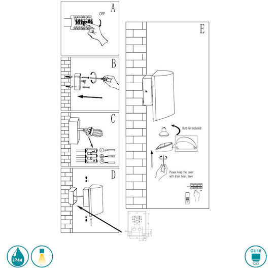 Nordlux Arn Aplica de exterior montată pe perete GU10 IP44 11x17.5εκ.
