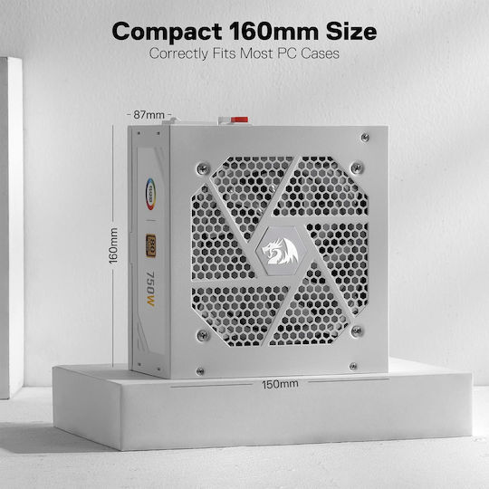 Redragon GC-PS006 750W Λευκό Τροφοδοτικό Υπολογιστή Full Modular 80 Plus Gold