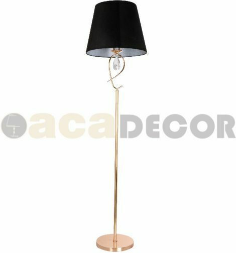 Aca Textile Φωτιστικό Δαπέδου Υ157xΜ40εκ. με Ντουί για Λαμπτήρα E27 Χρυσοχαλκινο+μαυρο