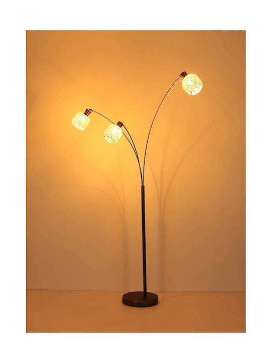 Globo Lighting Lampadăr De Podea Înălțime 200.5 Cm Cu Bază De Bec E14 Gri