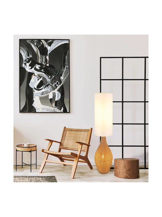Globo Lighting Floor Lamp H125cm with Lamp Bulb Base for E27 Brown