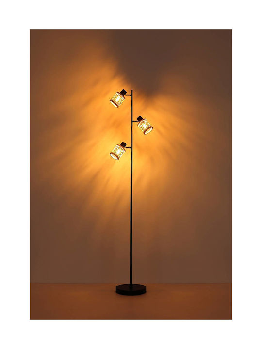 Globo Lighting Подова лампа В154см. с цокъл за крушка E14 Черна
