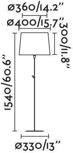 Faro Barcelona Conga Stehleuchte H154xB40cm. mit Fassung für Lampe E27 Schwarz