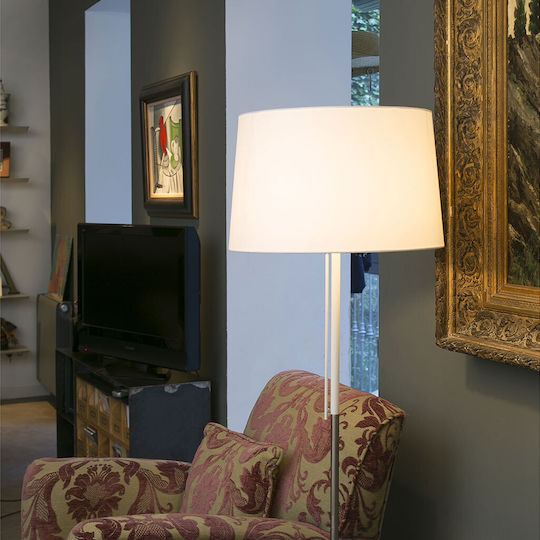 Faro Barcelona Volta Stehlampe Höhe 151xLänge 45cm mit Lampenbirnensockel E27 Nickel Matt