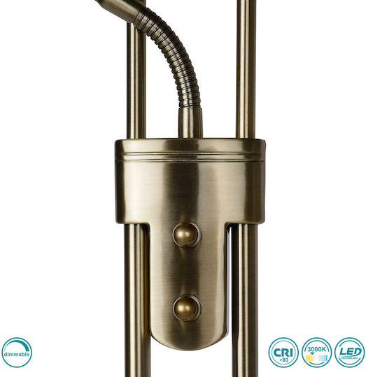 Lucide Lightning LED Floor Lamp H180xW25.4cm. with Warm White Light 1600lm Gold