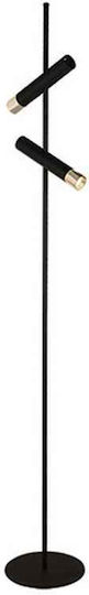 Zambelis Lights LED Floor Lamp H151xW23cm. with Warm White Light 560lm Black