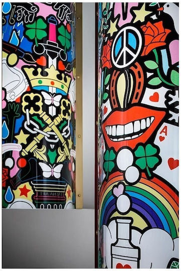 Slamp Love Peace Joy Подова Лампа В160xД21см. с Цокъл за Крушка E27 Многоцветен