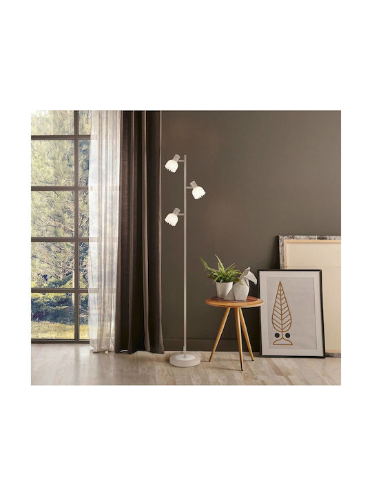 Globo Lighting Floor Lamp Height 154cm with Lamp Bulb Base E14 Beige