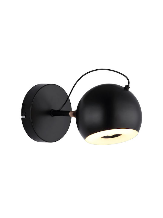 Globo Lighting Φωτιστικό Τοίχου με Ενσωματωμένο LED και Θερμό Λευκό Φως Μαύρο
