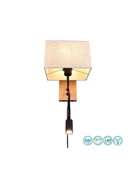 Trio Lighting Модерен Осветително тяло За стена с фасунга E27 и ключ Черен 30x25см.