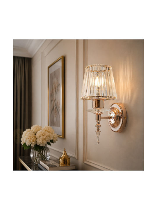 Artekko Wall Lamp with E14 Rose Gold 20x20x27cm