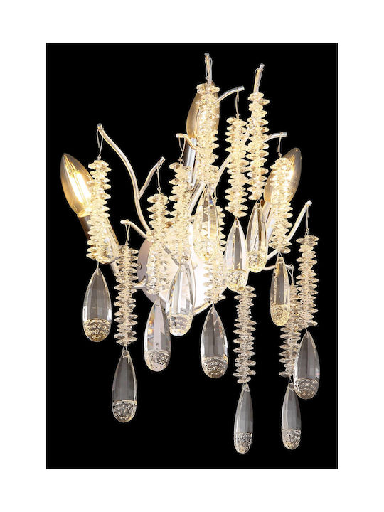 Globo Lighting Φωτιστικό Τοίχου με Ντουί E14 Ασημί 35x47εκ.