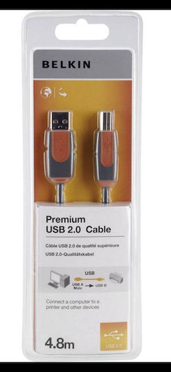 Belkin USB 2.0 Cablu USB-A de sex masculin - USB-B de sex masculin Gri 4.8m CU1000CP4.8M