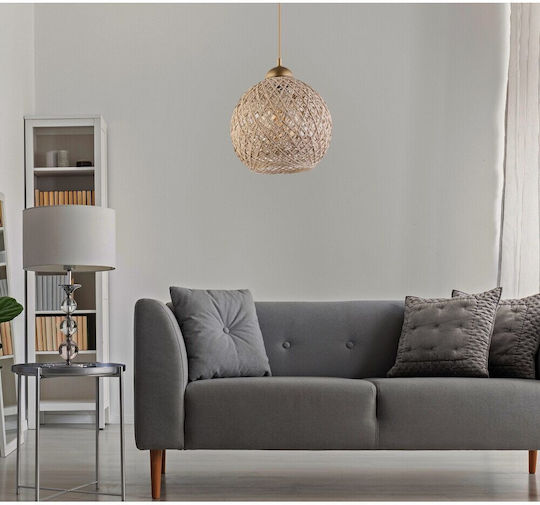 HomeMarkt Ceiling Light Beige Boho with Rope for E27 Socket 22x5x55cm