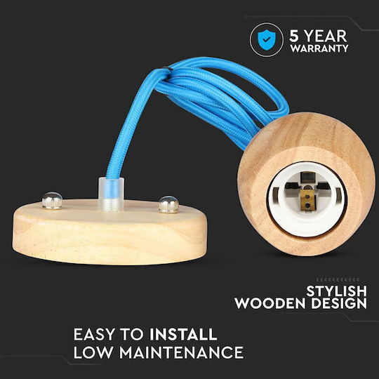 V-TAC Pendant Light Blue with Socket E27