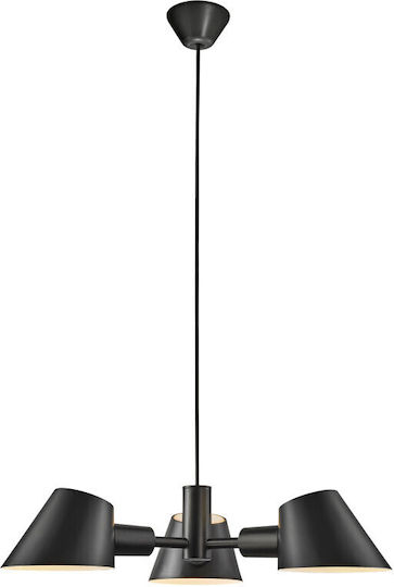 Nordlux Stay Hängelampe Schwarz Glocke mit Fassung E27 60x12x300cm.
