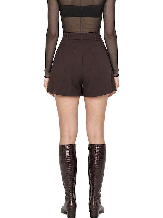Moutaki Women's High Waist Shorts Brown