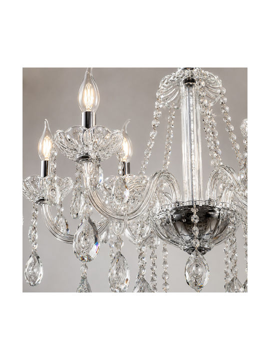 Artekko Kronleuchter mit Kristallen Transparent 023-3021