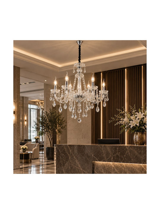 Artekko Kronleuchter mit Kristallen Transparent 023-3021