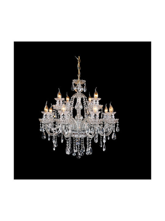 Artekko Kronleuchter mit Kristallen Transparent 023-3015