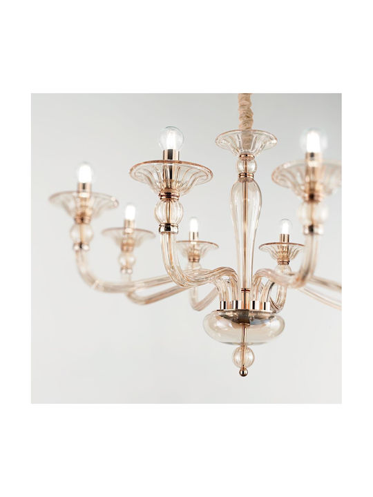 Ideal Lux Danieli Sp6 Πολυέλαιος 6xE14 με Κεράκια Μελί 159942